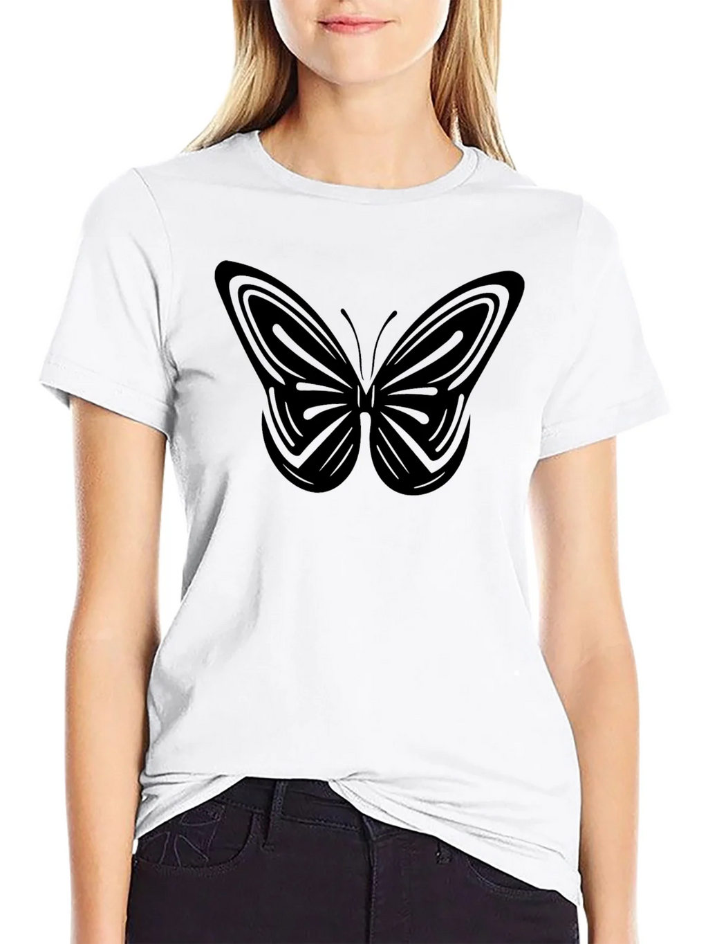 Butterfly Graphic Black T-Shirt - Modern Design