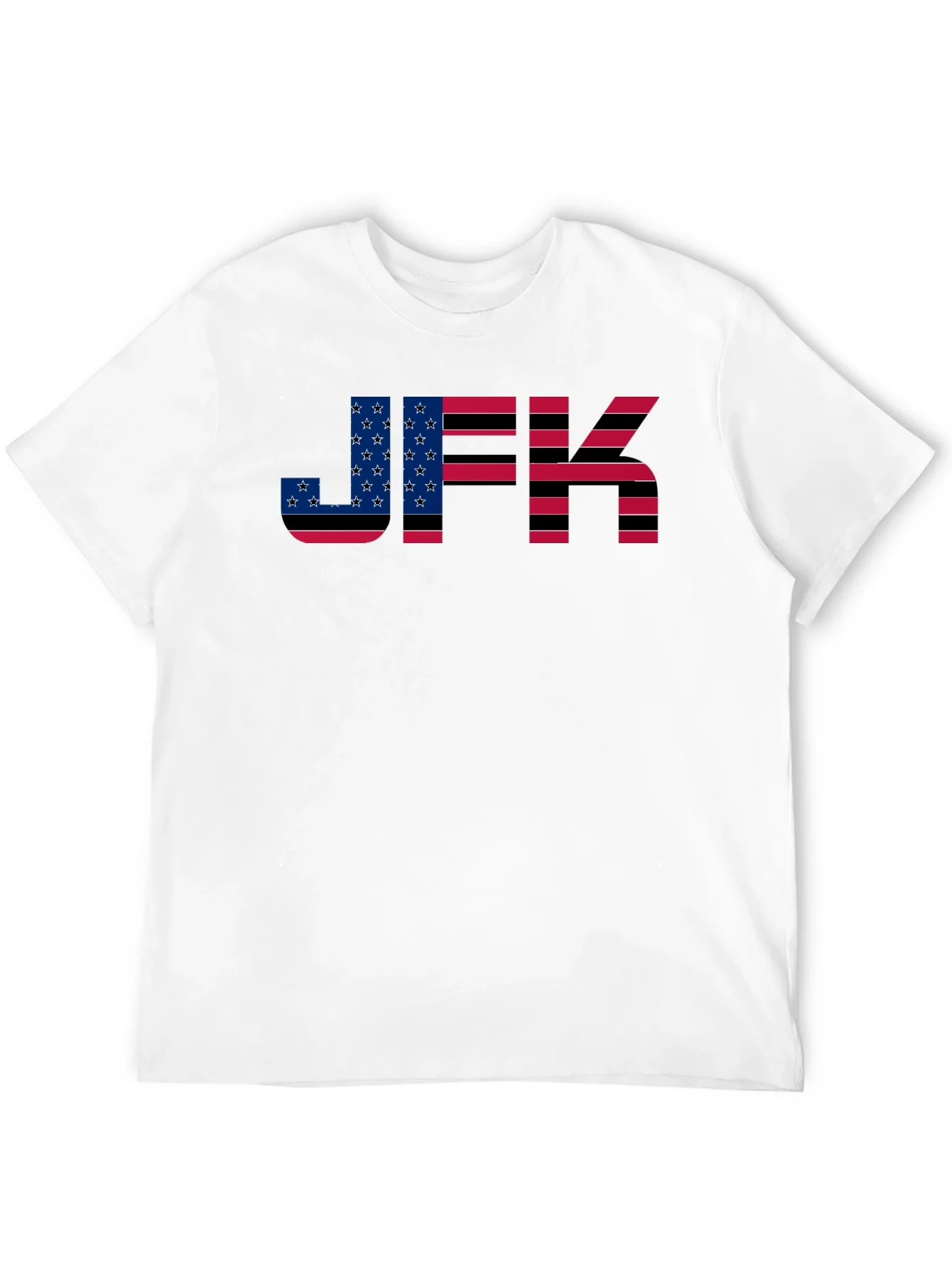 JFK American Flag Graphic Black T-Shirt