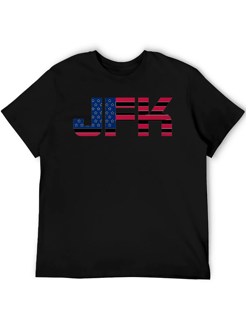 JFK American Flag Graphic Black T-Shirt