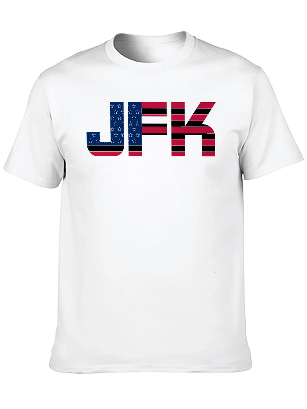 JFK American Flag Graphic Black T-Shirt