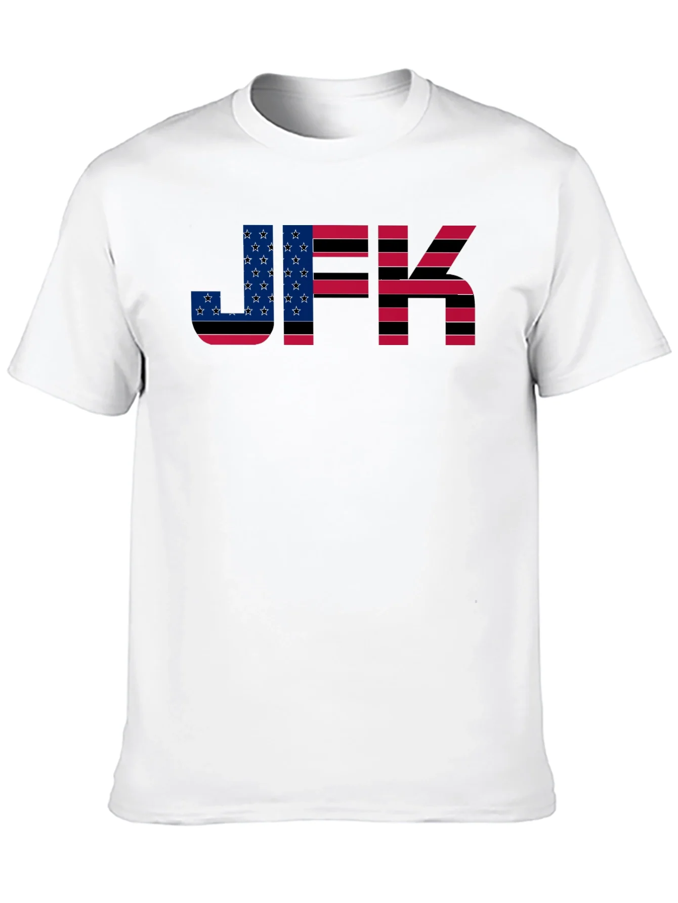 JFK American Flag Graphic Black T-Shirt