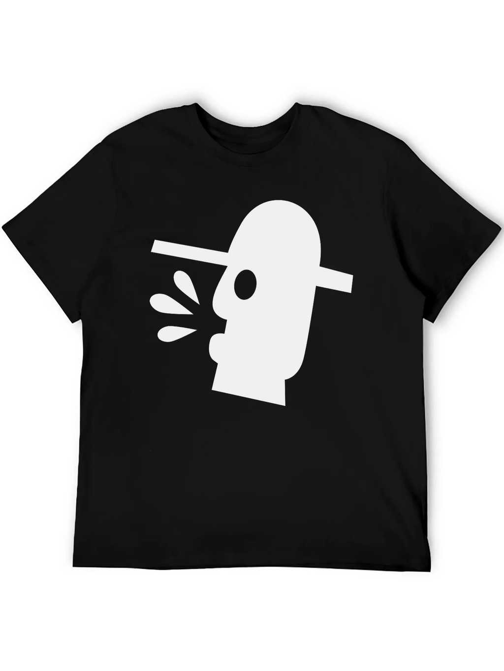 Abstract Art Graphic Tee - Black Cotton T-Shirt