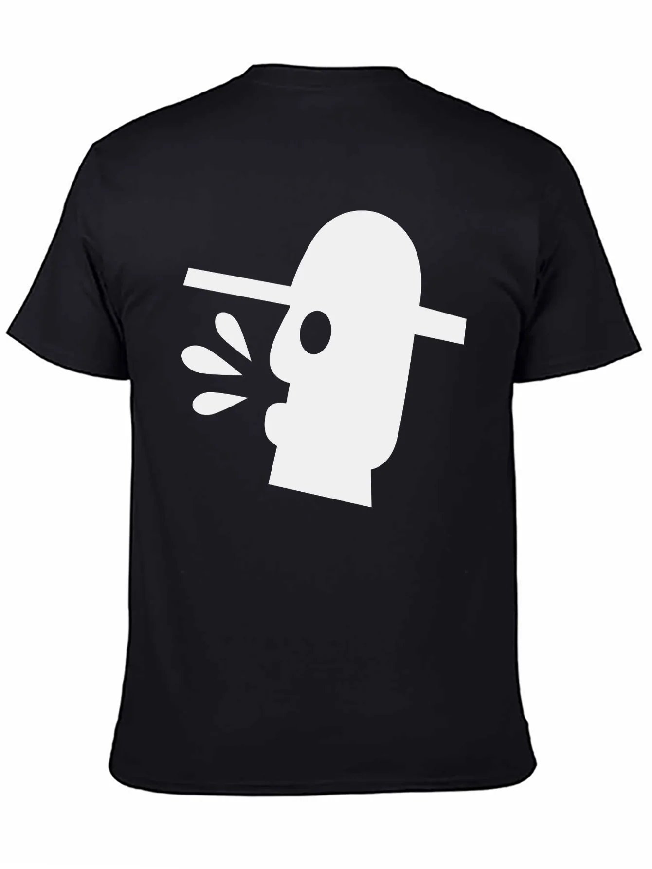 Abstract Art Graphic Tee - Black Cotton T-Shirt
