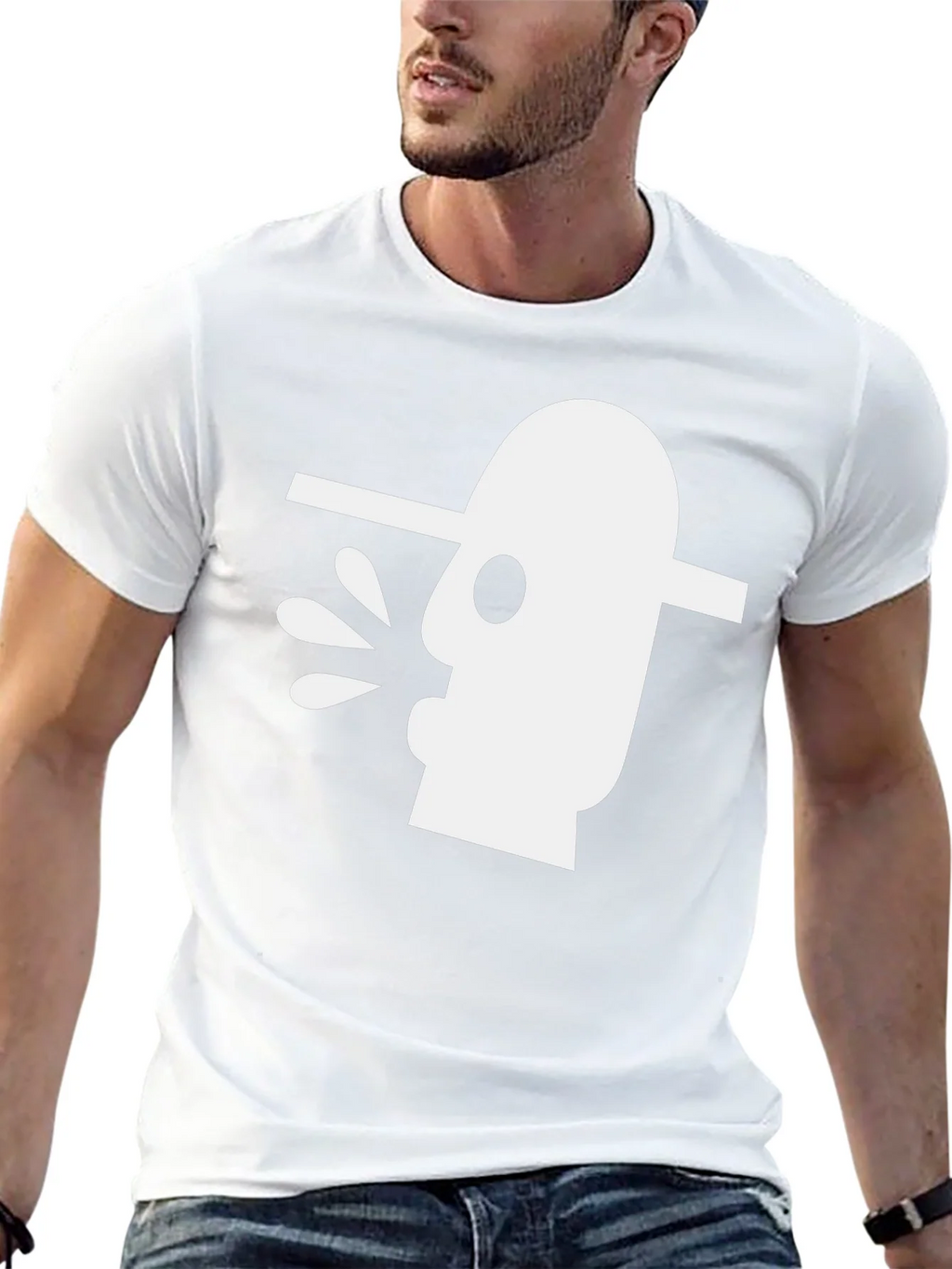 Abstract Art Graphic Tee - Black Cotton T-Shirt