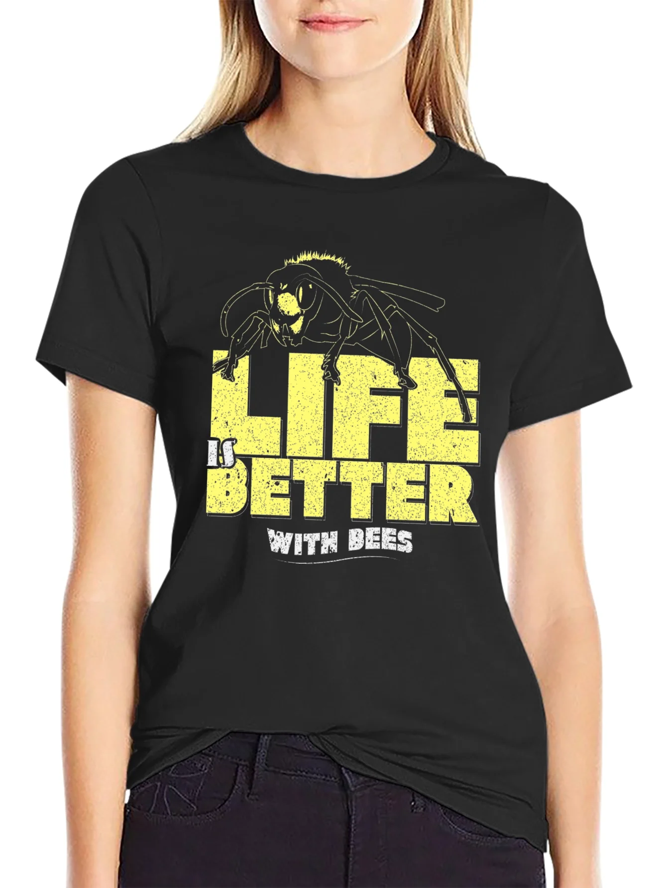 Life is Better with Bees Black T-Shirt