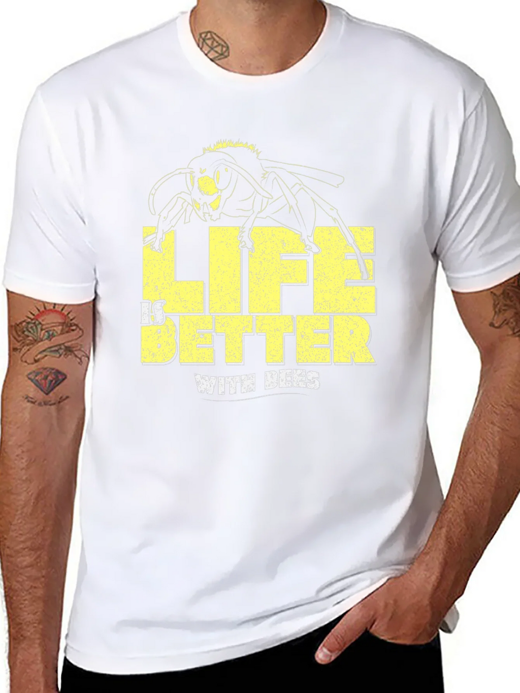 Life is Better with Bees Black T-Shirt