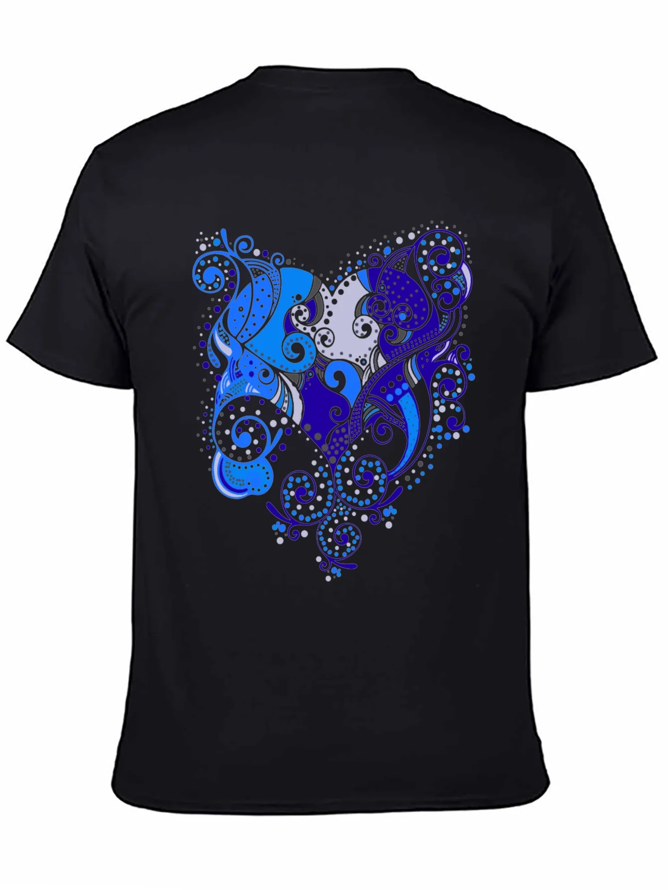 Abstract Floral Art Black T-Shirt