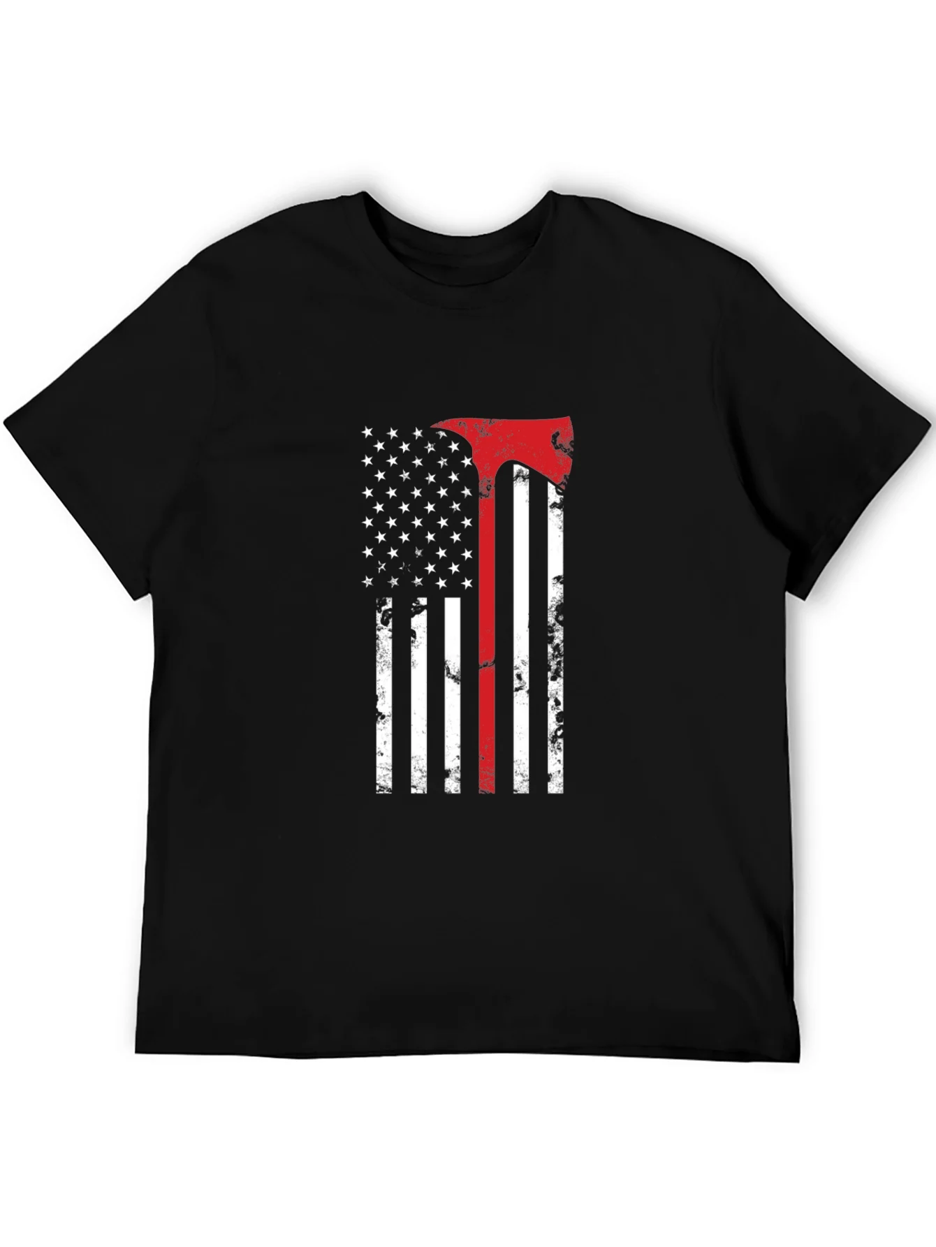 American Flag Firefighter Axe T-Shirt