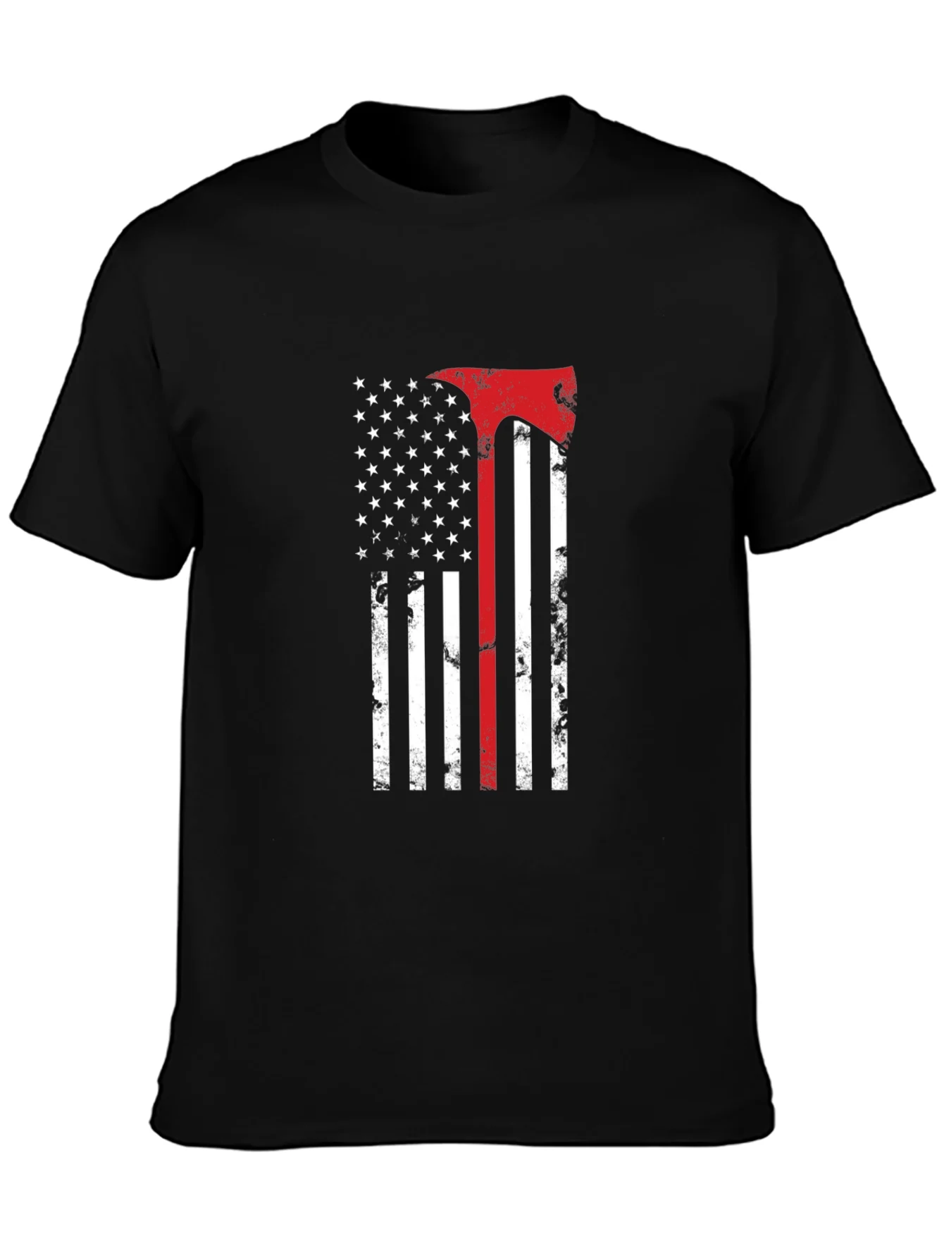 American Flag Firefighter Axe T-Shirt