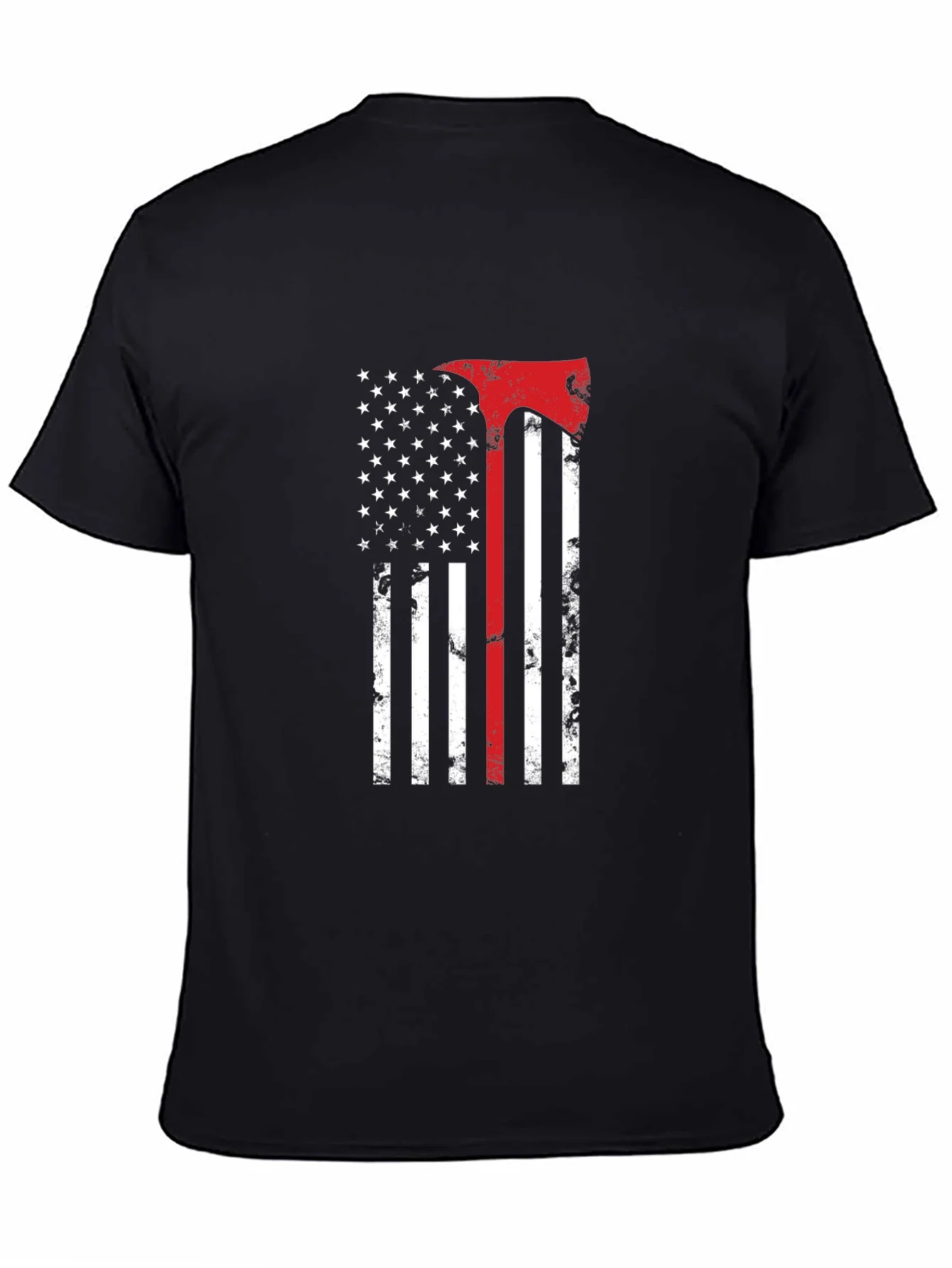 American Flag Firefighter Axe T-Shirt
