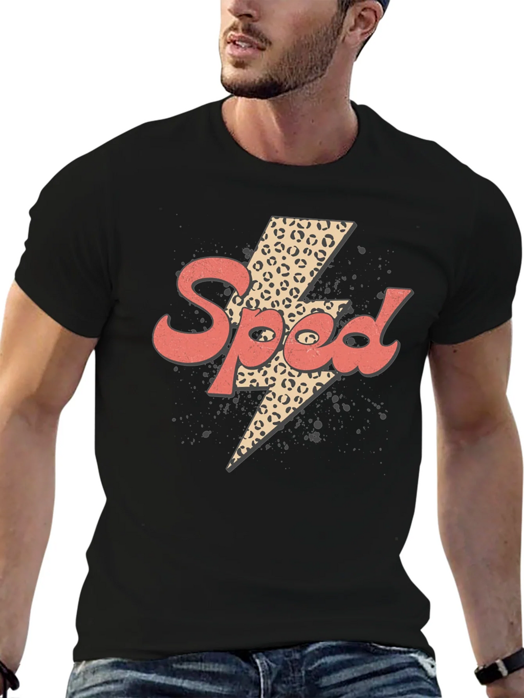 Speed Leopard Lightning Bolt Graphic Tee