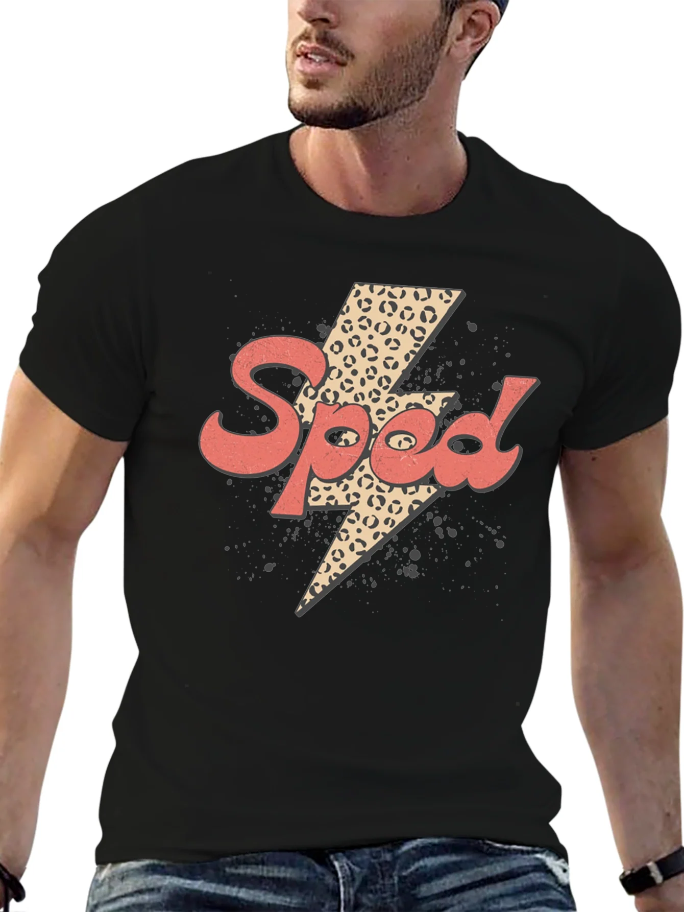 Speed Leopard Lightning Bolt Graphic Tee