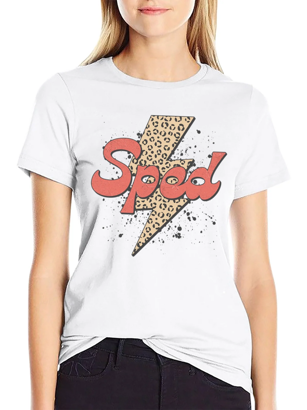 Speed Leopard Lightning Bolt Graphic Tee