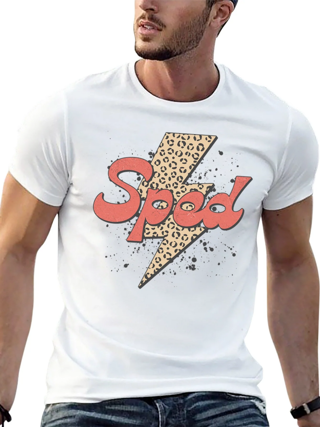 Speed Leopard Lightning Bolt Graphic Tee