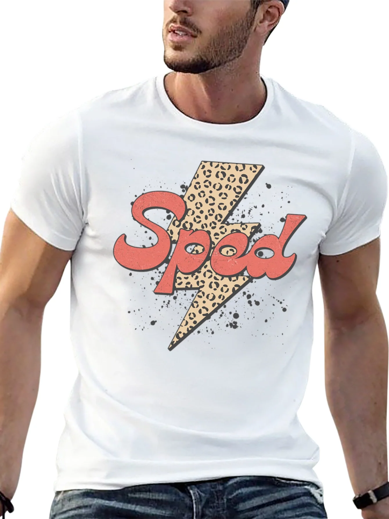 Speed Leopard Lightning Bolt Graphic Tee