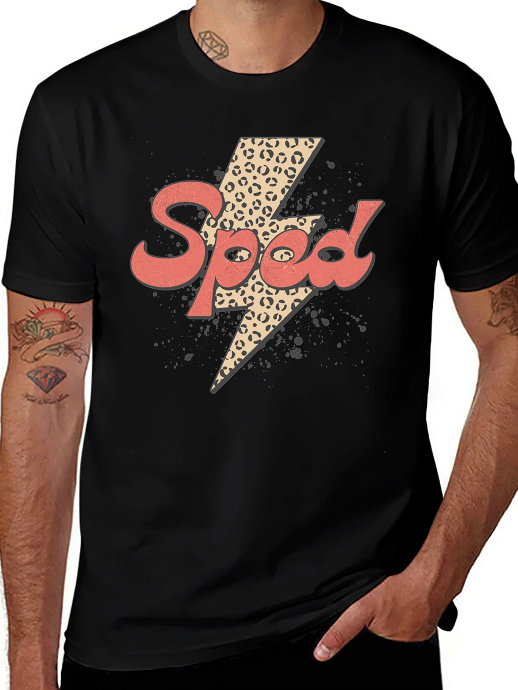 Speed Leopard Lightning Bolt Graphic Tee