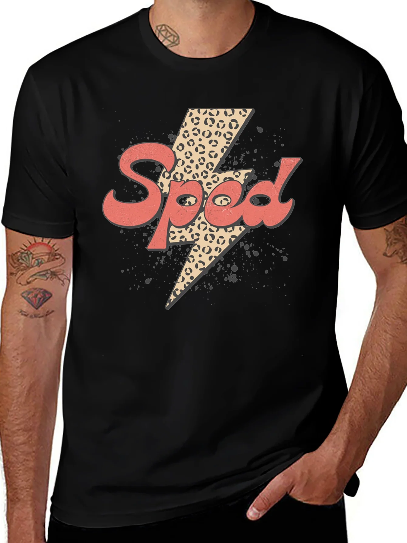 Speed Leopard Lightning Bolt Graphic Tee
