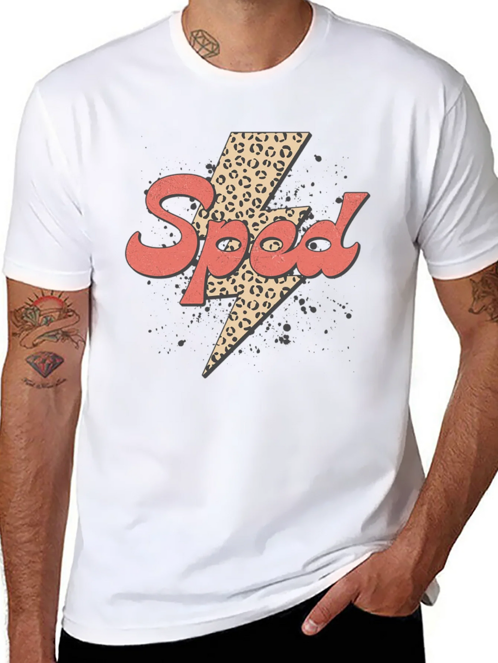 Speed Leopard Lightning Bolt Graphic Tee