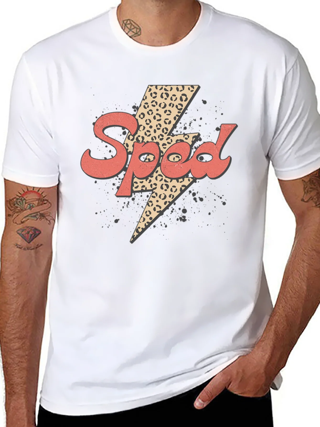 Speed Leopard Lightning Bolt Graphic Tee