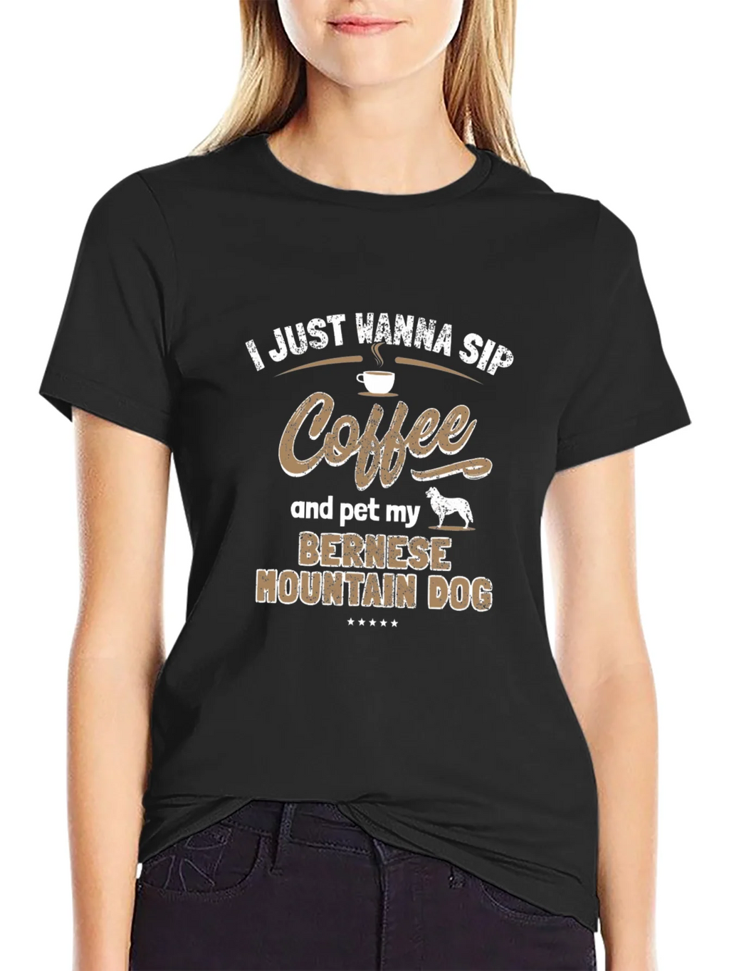 Coffee & Bernese Mountain Dog T-Shirt