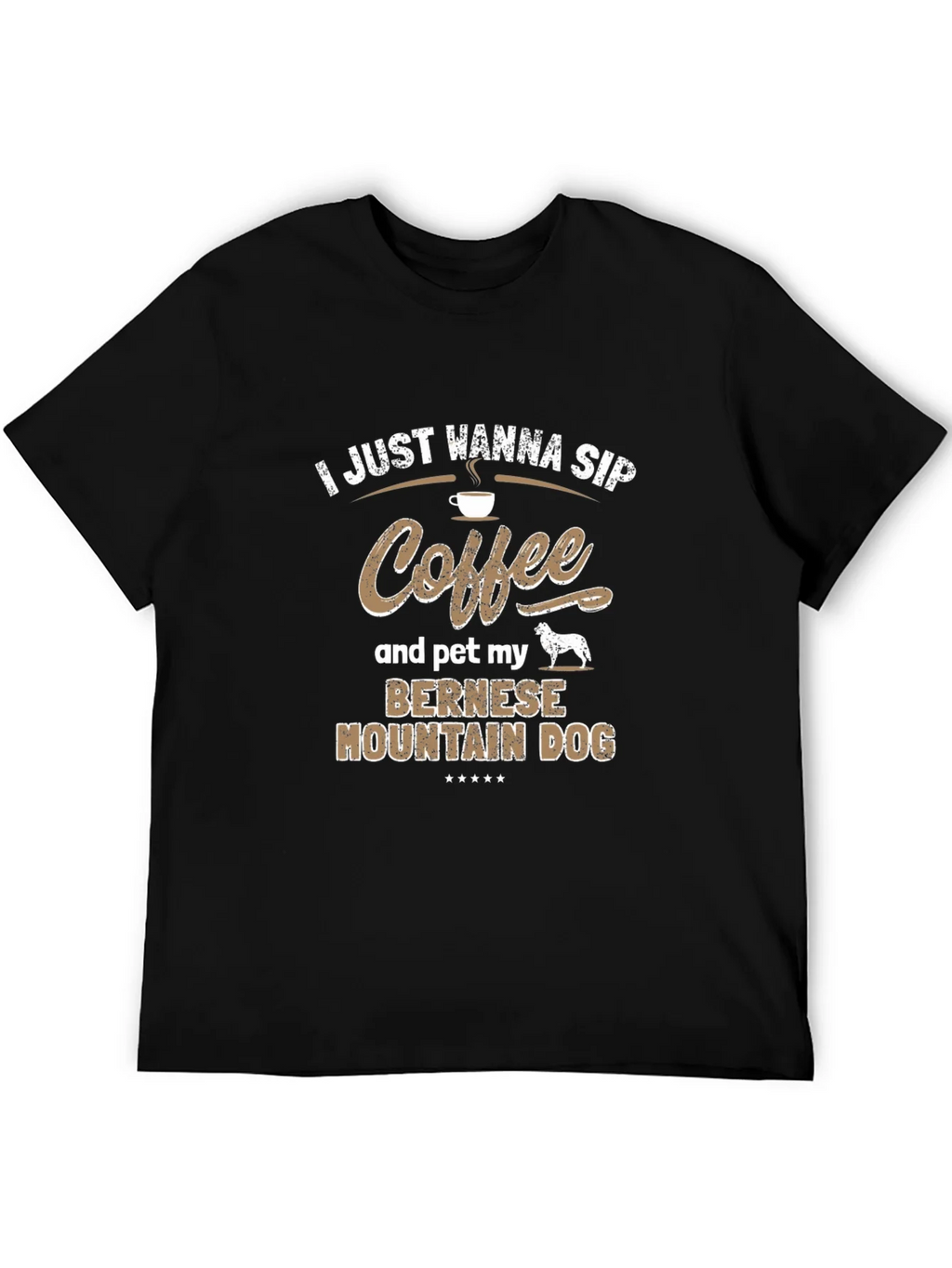Coffee & Bernese Mountain Dog T-Shirt