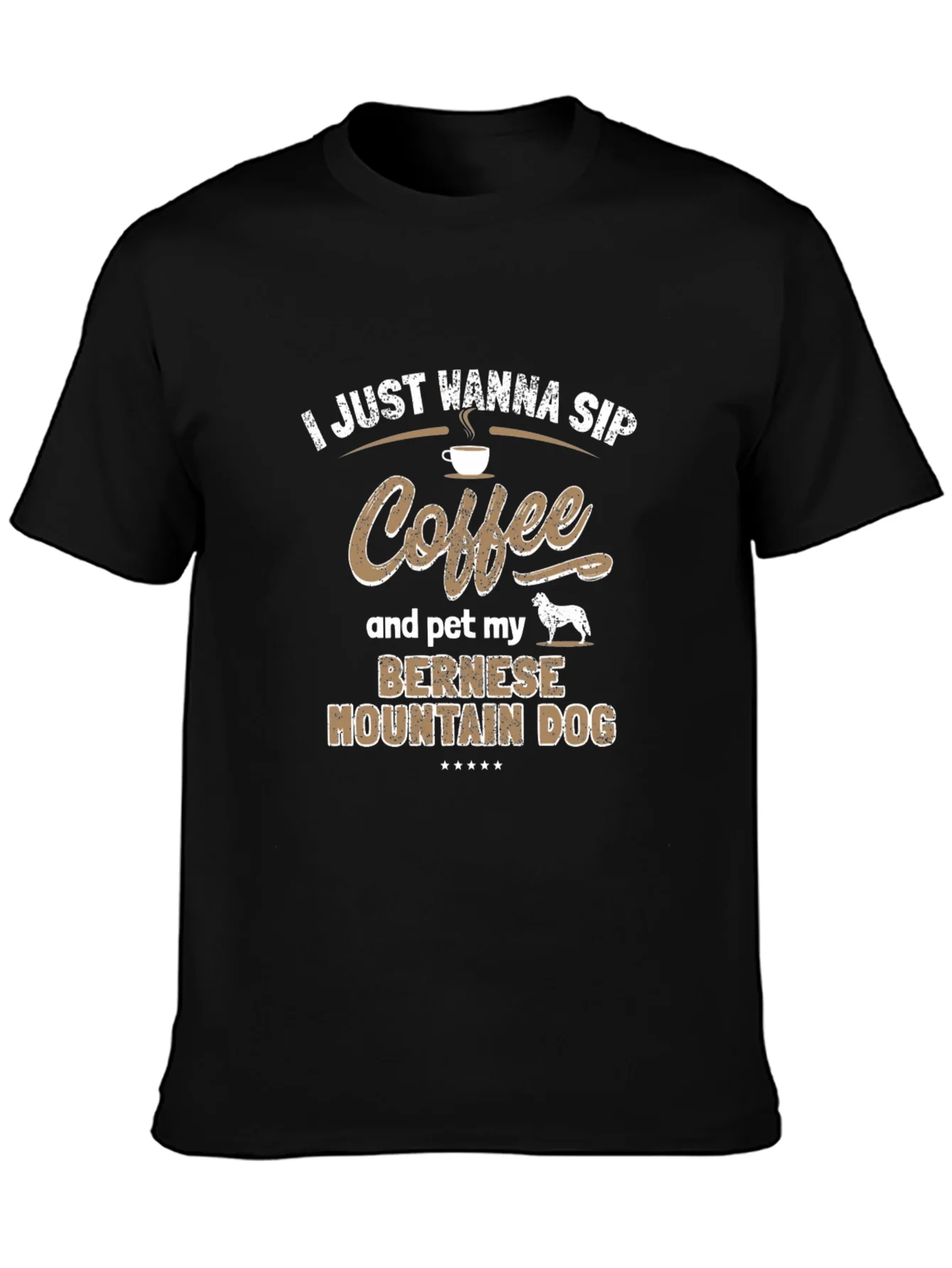 Coffee & Bernese Mountain Dog T-Shirt