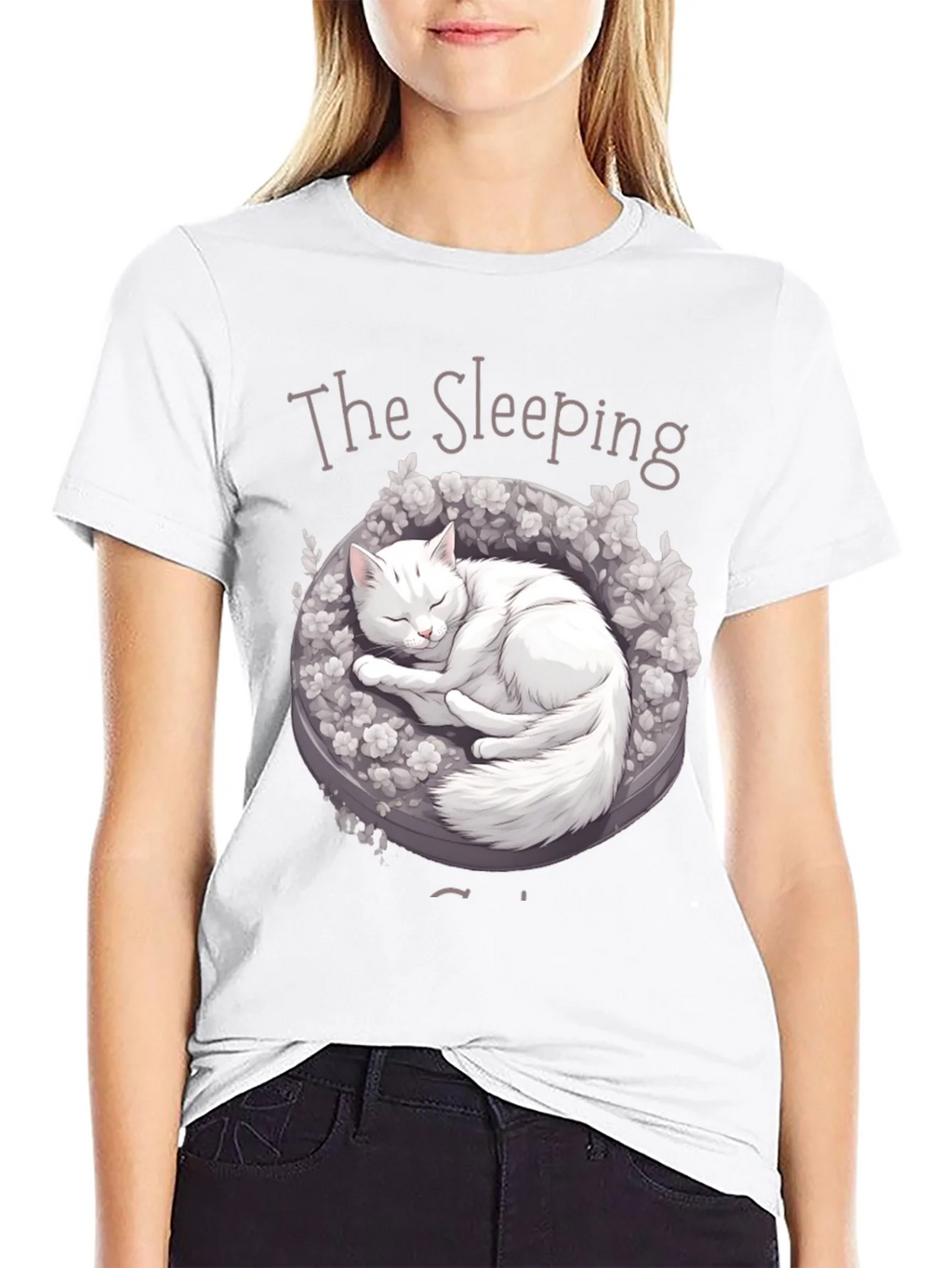 Sleeping Cat Graphic T-Shirt