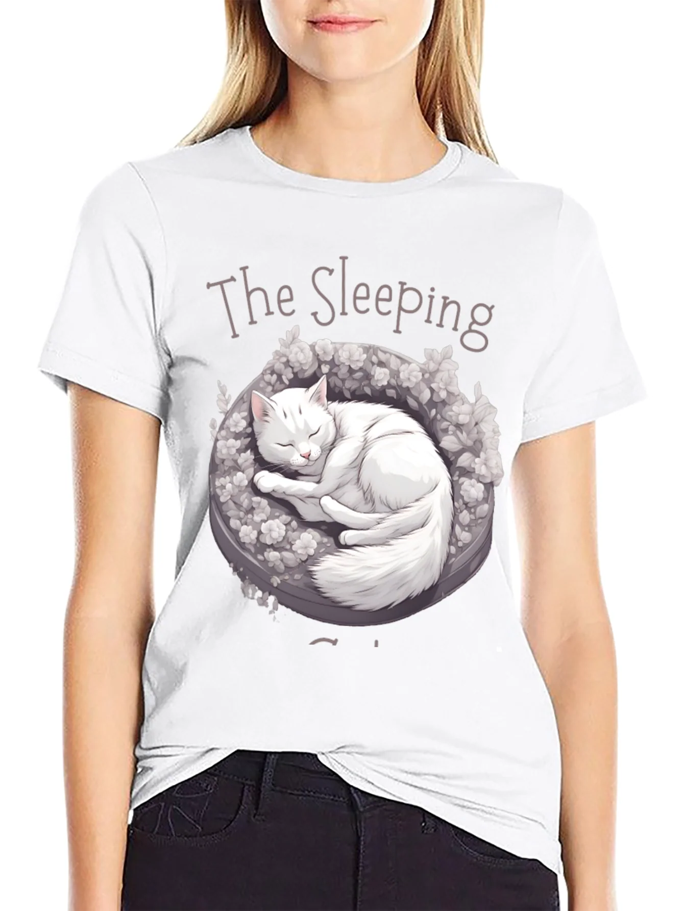 Sleeping Cat Graphic T-Shirt
