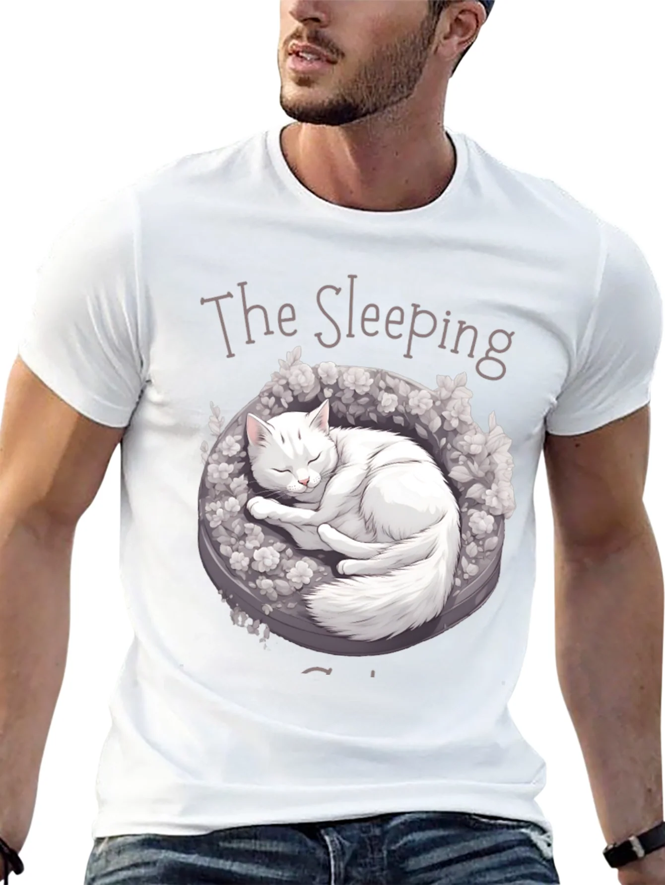 Sleeping Cat Graphic T-Shirt