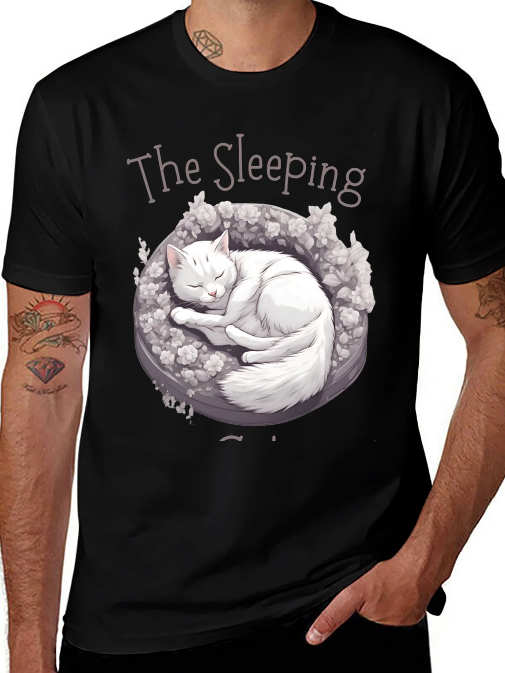 Sleeping Cat Graphic T-Shirt