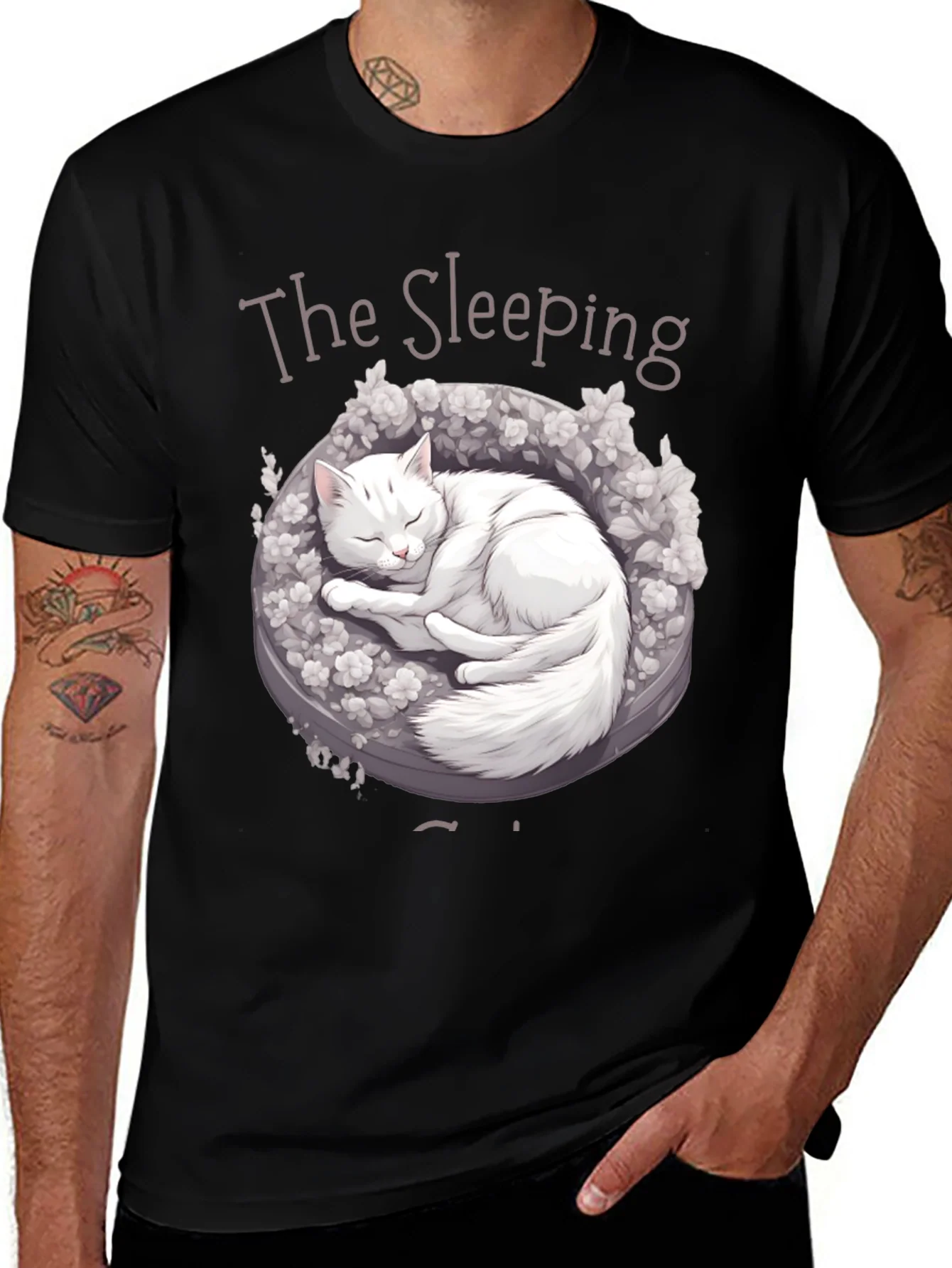 Sleeping Cat Graphic T-Shirt