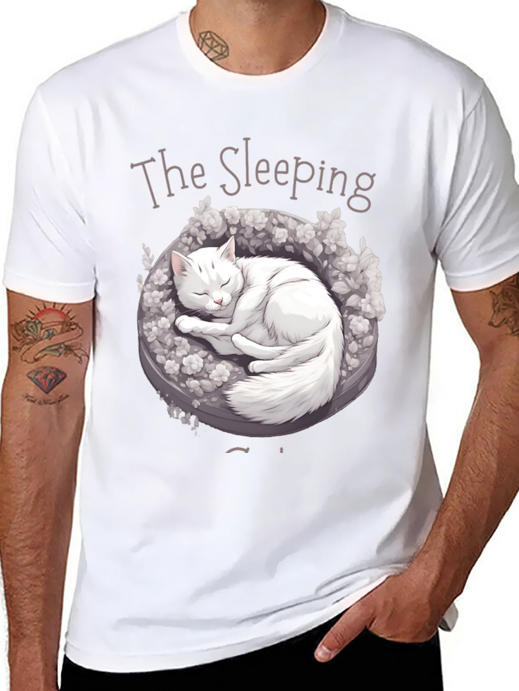 Sleeping Cat Graphic T-Shirt