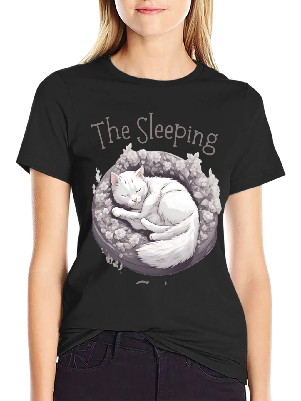Sleeping Cat Graphic T-Shirt
