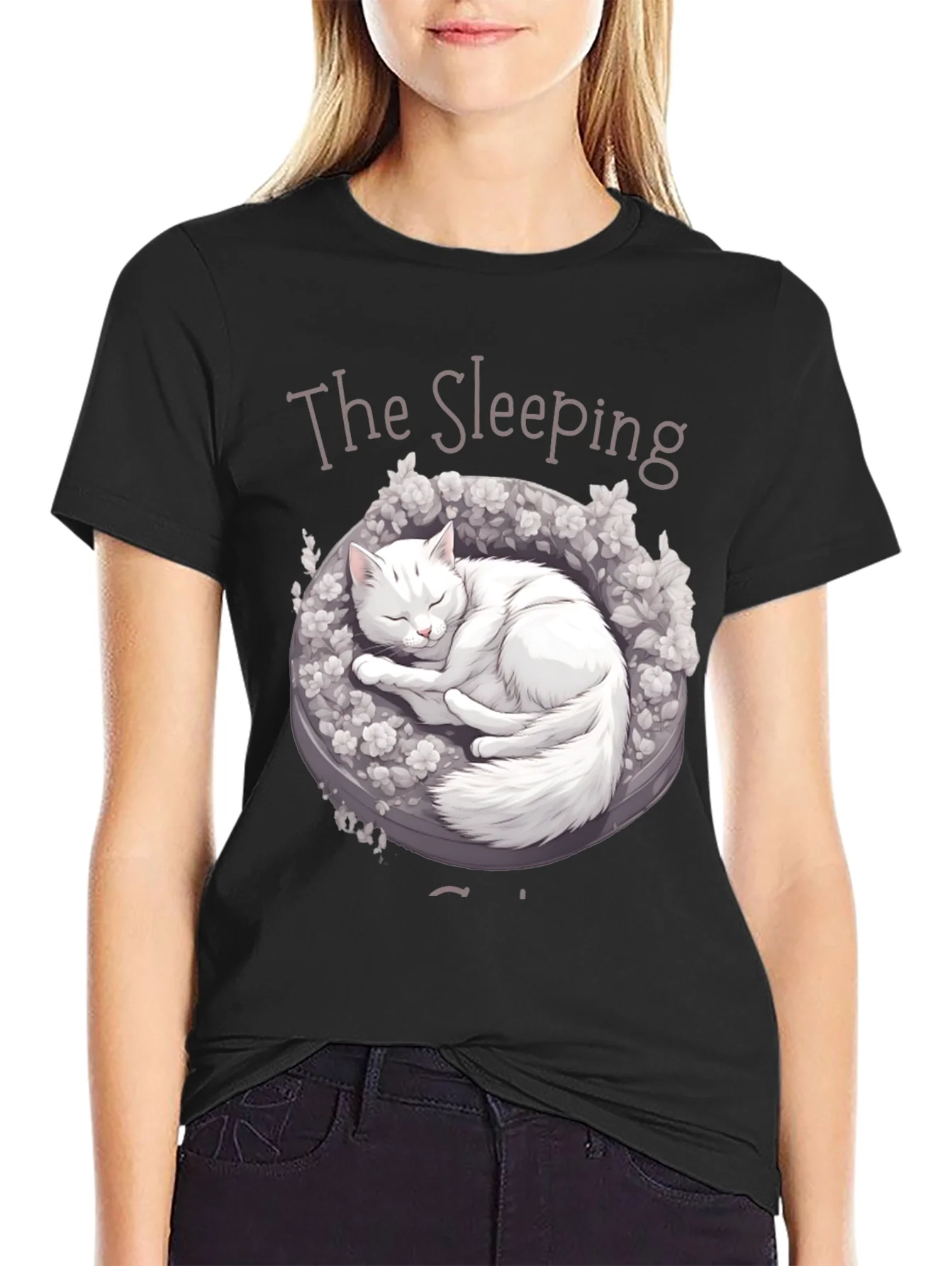Sleeping Cat Graphic T-Shirt