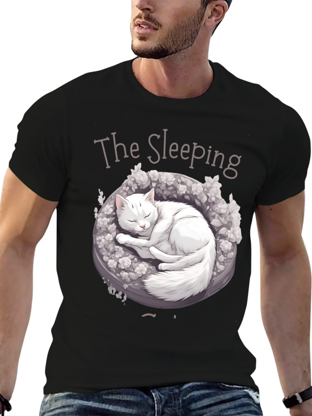 Sleeping Cat Graphic T-Shirt