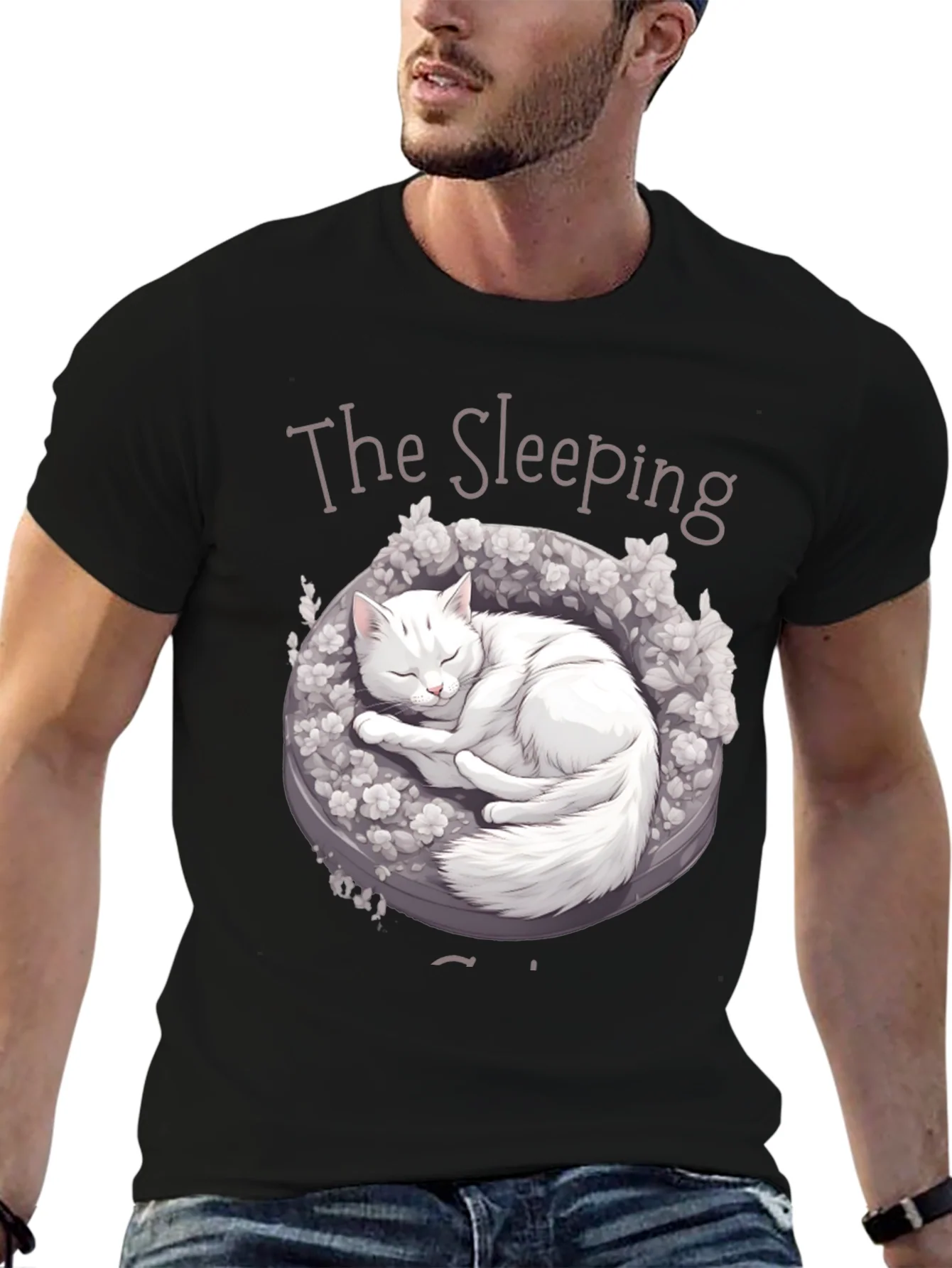 Sleeping Cat Graphic T-Shirt