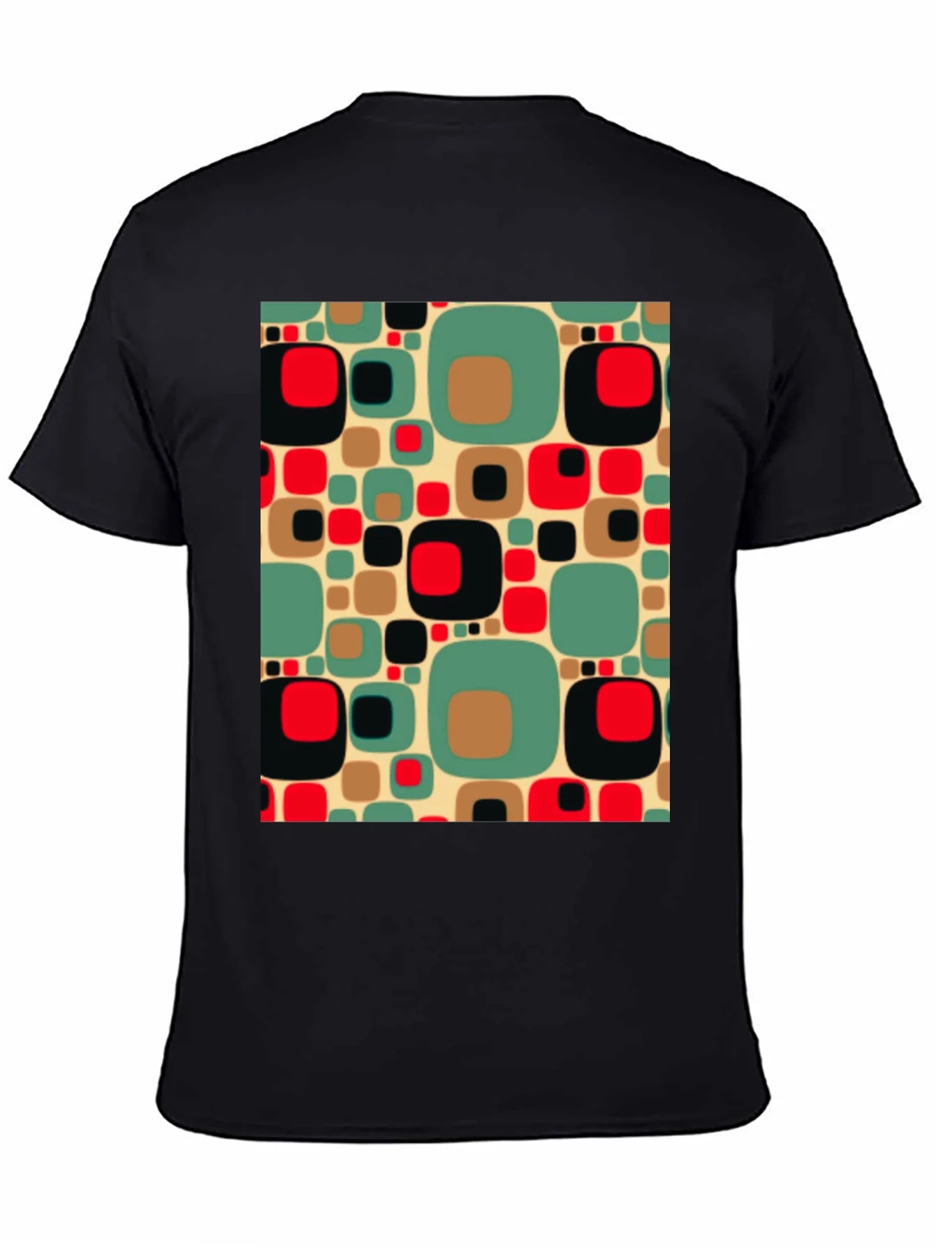 Retro Pattern Black T-Shirt