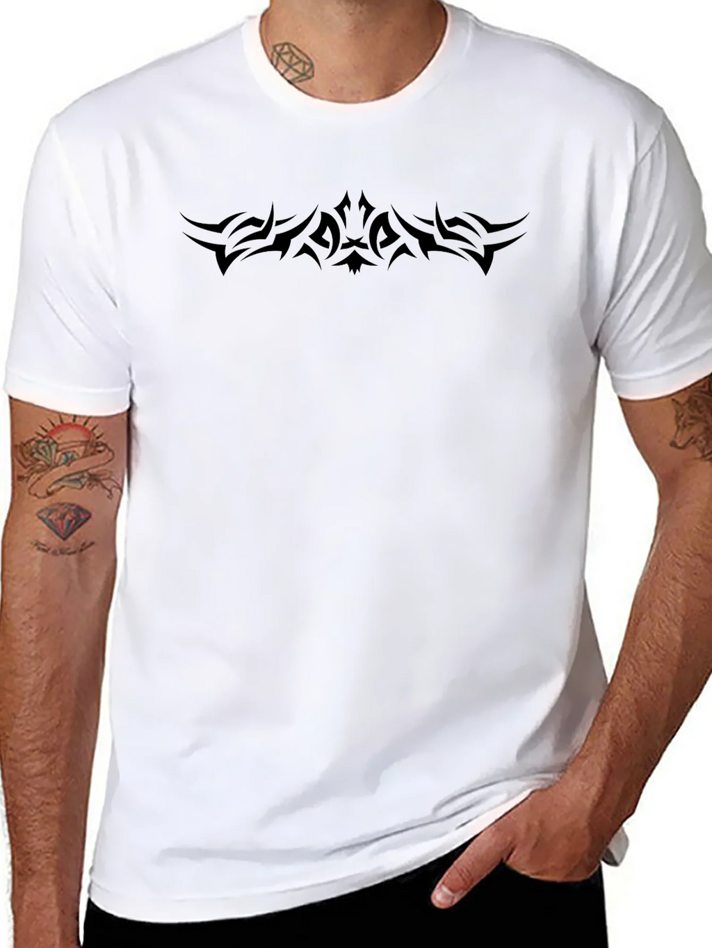Tribal Tattoo Design Black T-Shirt