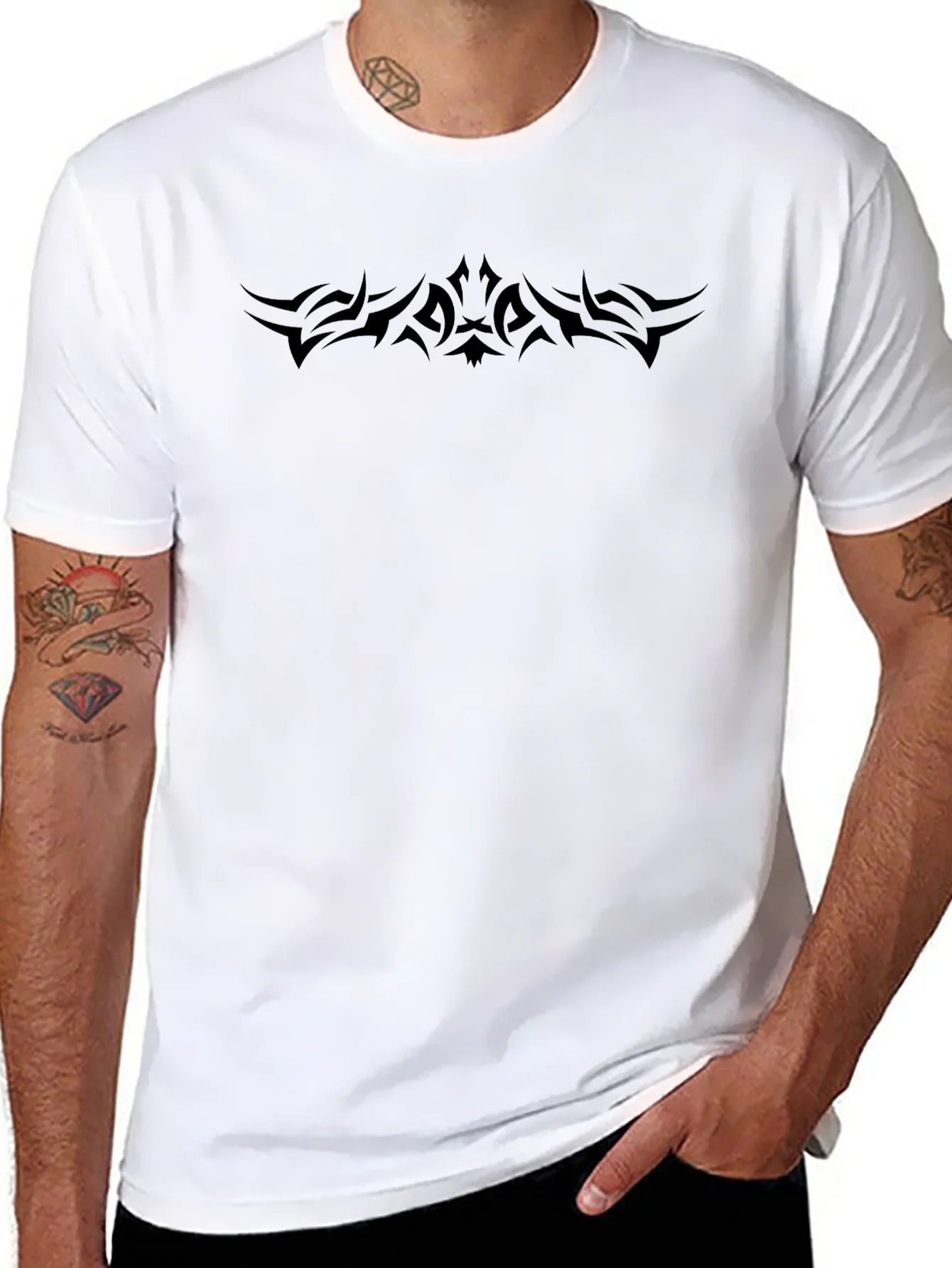 Tribal Tattoo Design Black T-Shirt