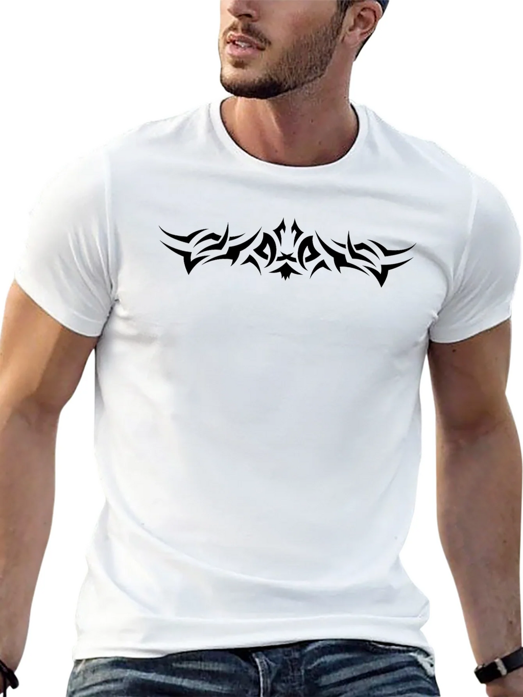 Tribal Tattoo Design Black T-Shirt