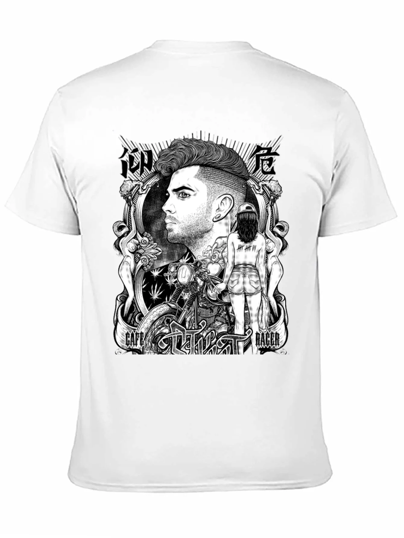 Cafe Racer Graphic T-Shirt - Black Cotton Tee