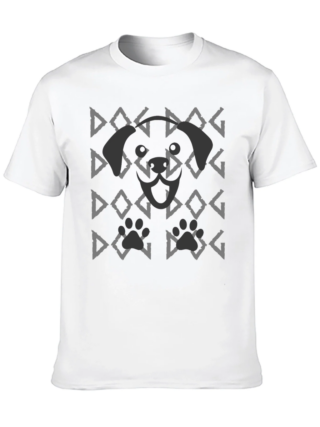 Dog Pattern Graphic Tee - Black