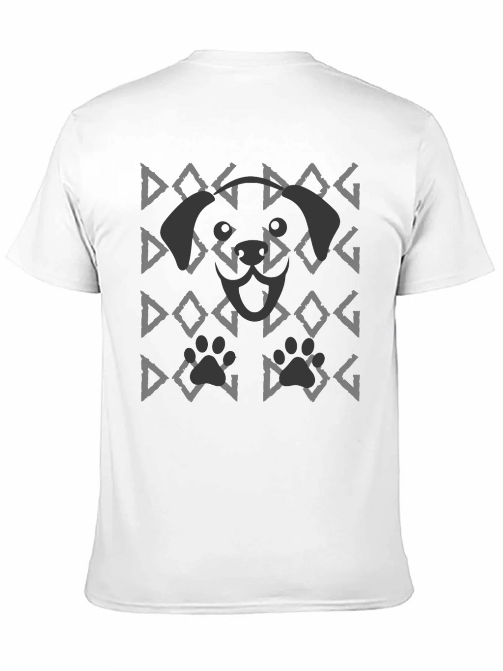 Dog Pattern Graphic Tee - Black