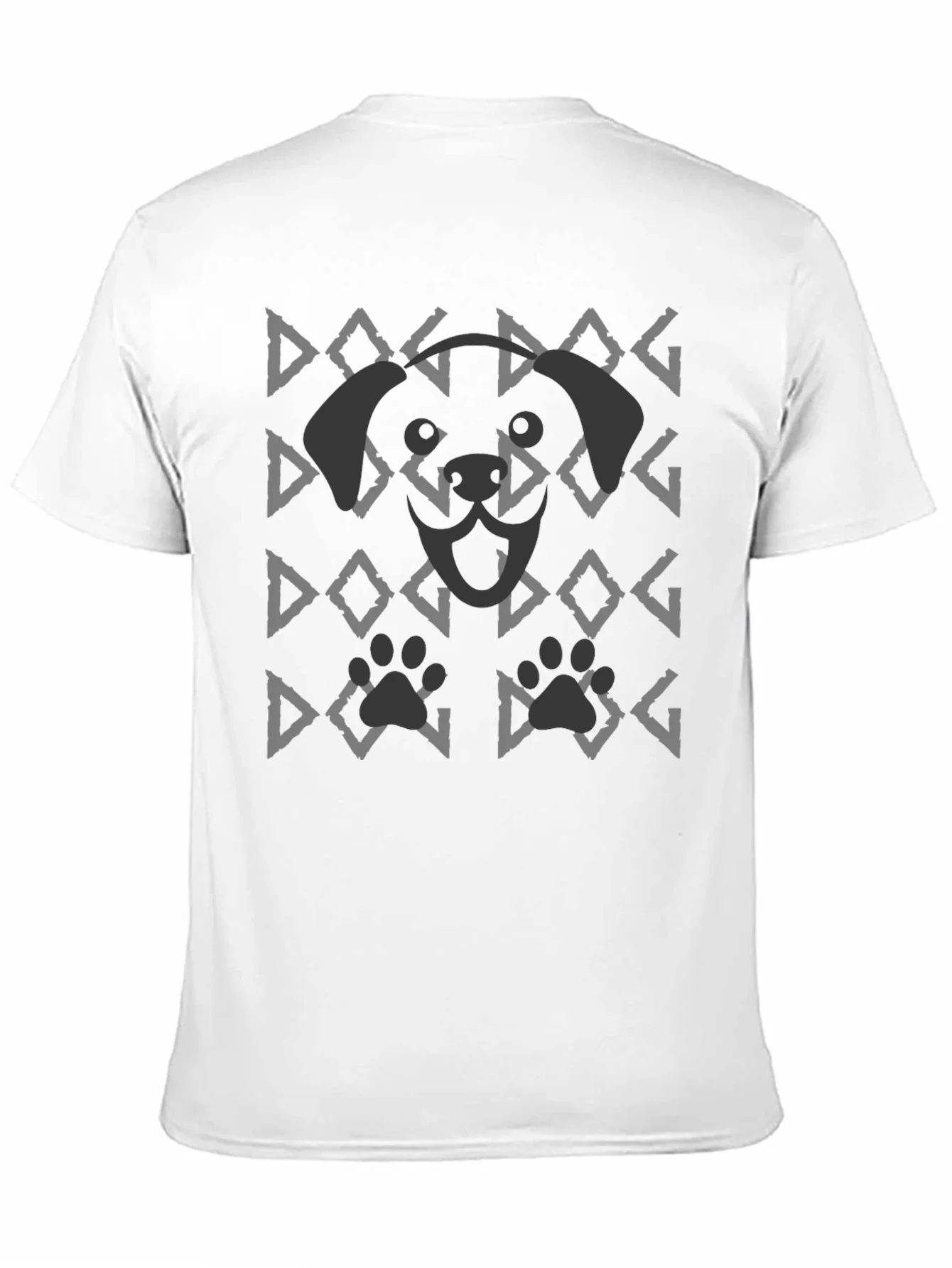 Dog Pattern Graphic Tee - Black
