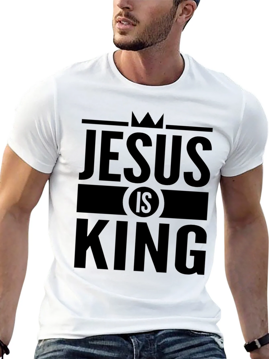 Jesus is King Graphic T-Shirt - Black