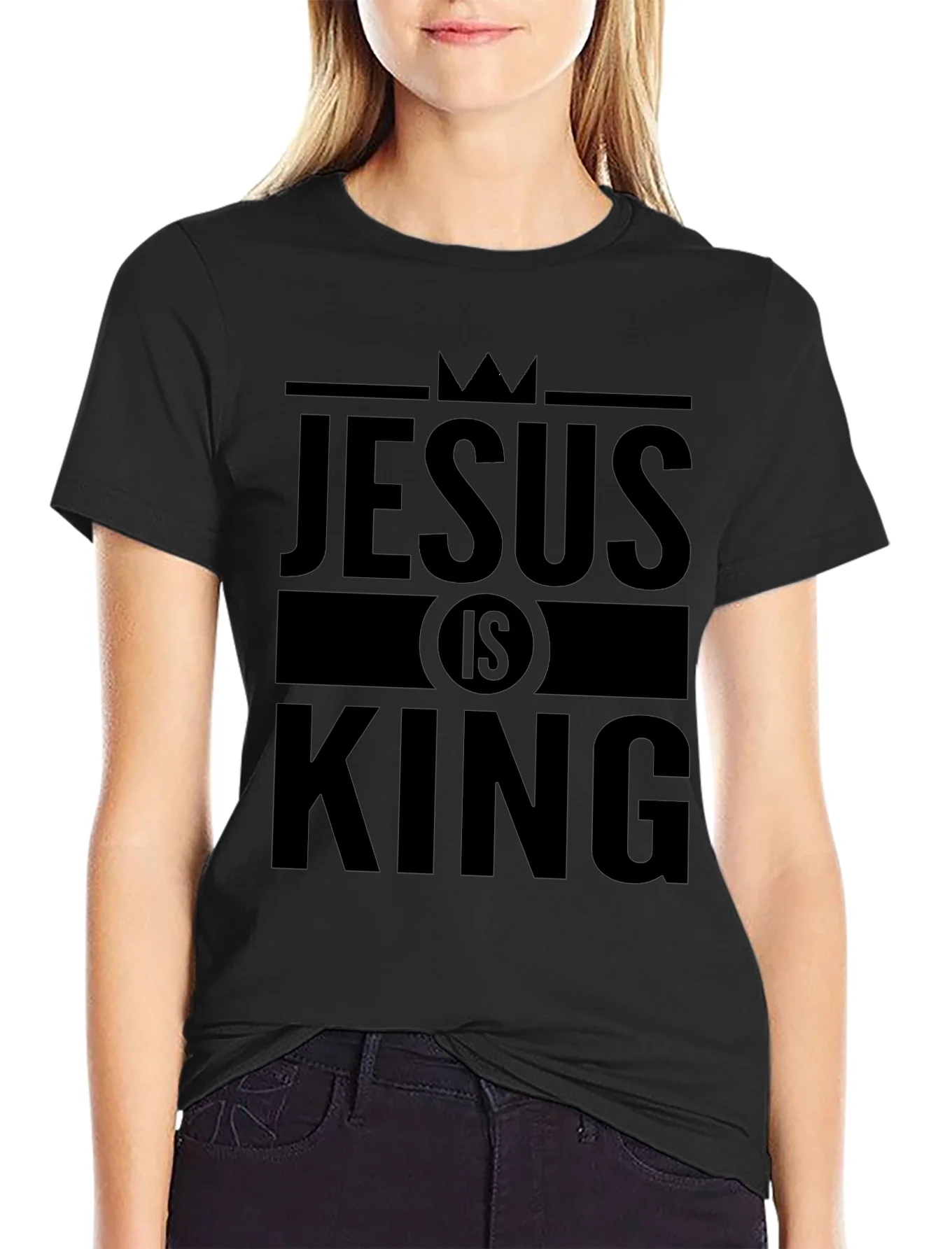 Jesus is King Graphic T-Shirt - Black