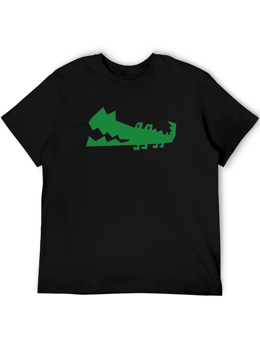 Green Gator Graphic Print Black T-Shirt