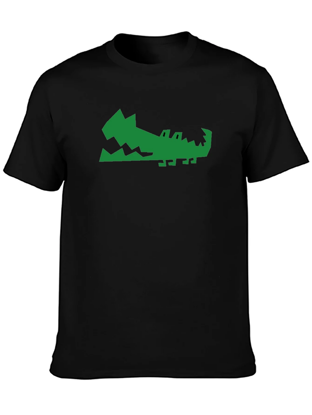 Green Gator Graphic Print Black T-Shirt