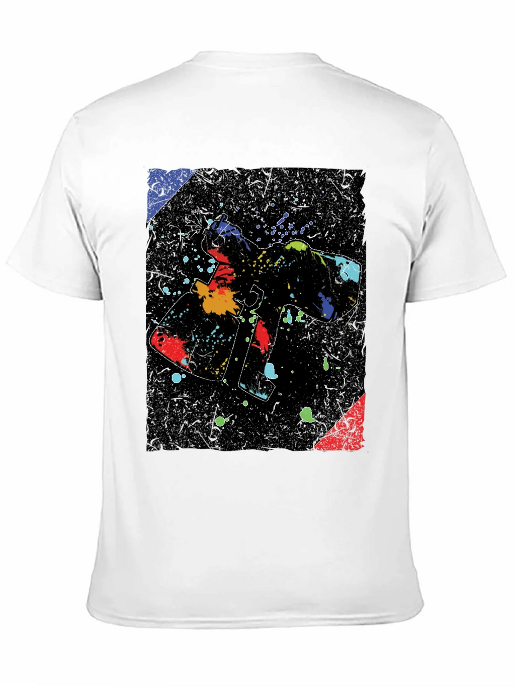 Abstract Paint Gun Graphic Black T-Shirt