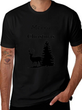 Merry Christmas Deer Graphic T-Shirt